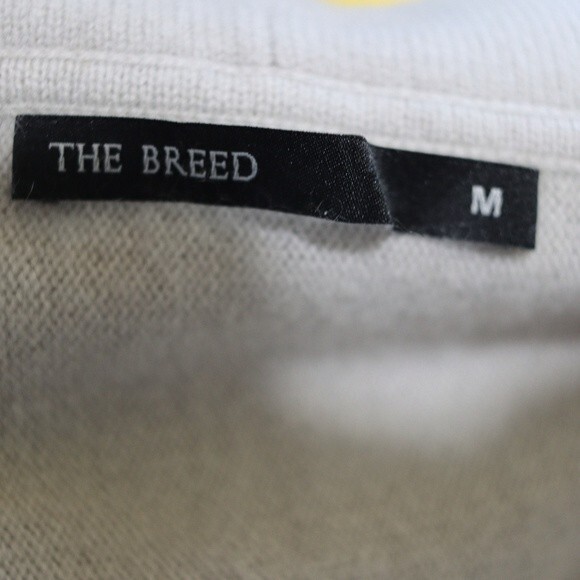 The Breed Gray Cashmere Deep V Sweater Hood Pockets Medium Luxury Layering Knit - Picture 11 of 12